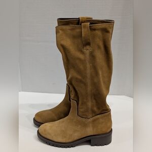 NWT Baretraps Women's 6 Livana Tan Whiskey Silky Suede Leather Tall 15" Boots